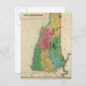 ニューハンプシャーの地図 ポストカード (正面/裏面)