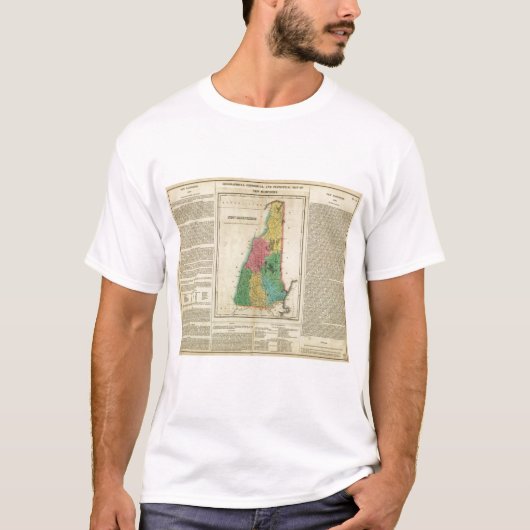 ニューハンプシャーの地図 Tシャツ (正面)