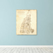 ニューハンプシャーの地図by Arrowsmith キャンバスプリント (インサイチュ (ウッドフロア))