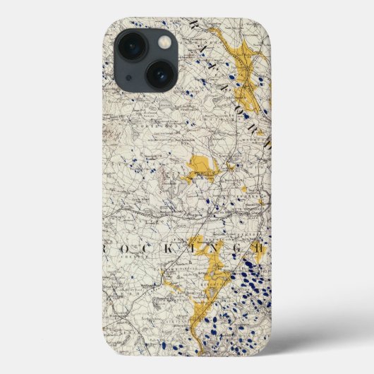 ニューハンプシャーの地形図と氷河図 Case-Mate iPhoneケース (裏面)