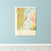 ニューハンプシャーの地質図 キャンバスプリント (インサイチュ (ウッドフロア))