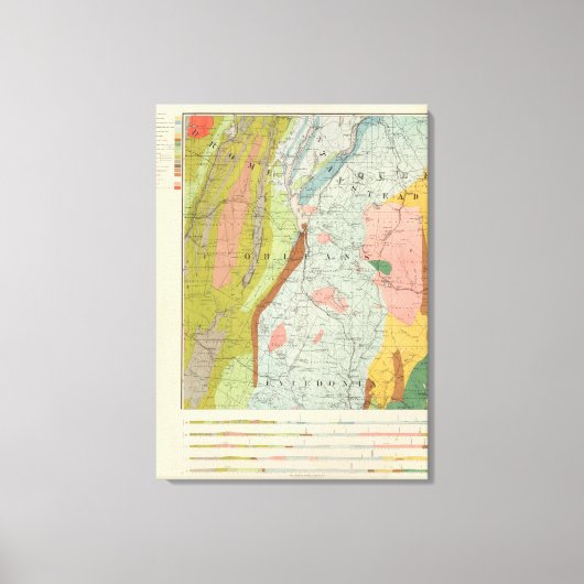 ニューハンプシャーの地質図 キャンバスプリント (正面)