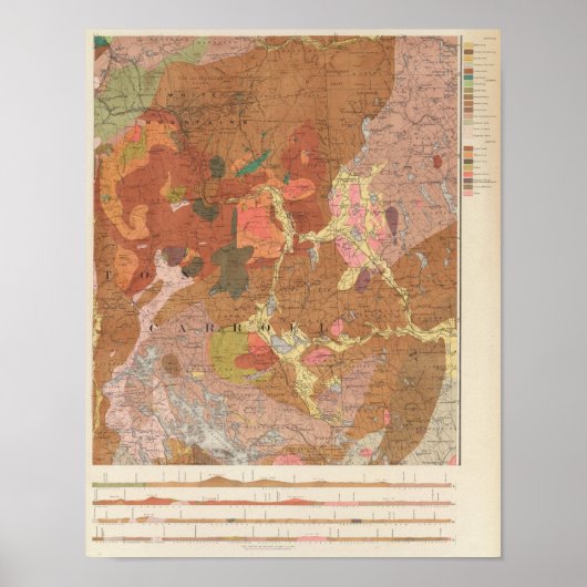 ニューハンプシャーの地質図 ポスター (正面)