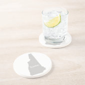 ニューハンプシャーの家のシルエットの州の地図 コースター (側面)