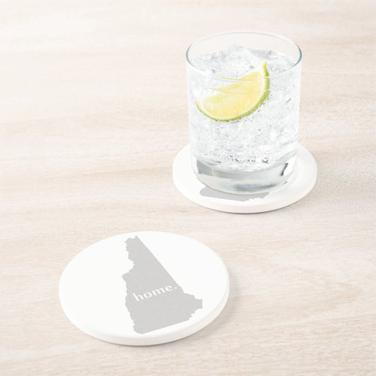 ニューハンプシャーの家のシルエットの州の地図 コースター (側面)
