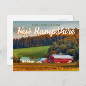 ニューハンプシャーの葉書の葉からの挨拶 ポストカード (正面/裏面)