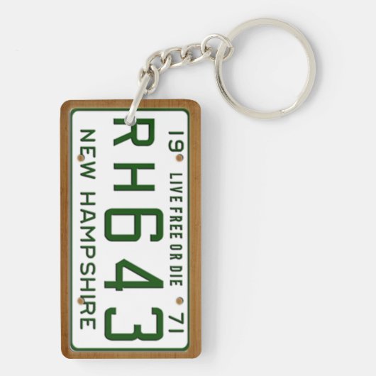 ニューハンプシャーの1971年のヴィンテージのナンバープレートKeychain キーホルダー (裏面)