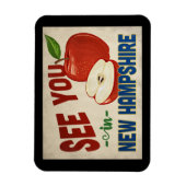 ニューハンプシャーアップル – ヴィンテージトラベル マグネット (縦)