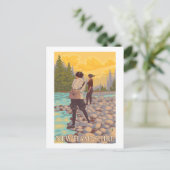 ニューハンプシャーウィメンフライフィッシングシーン ポストカード (スタンド正面)