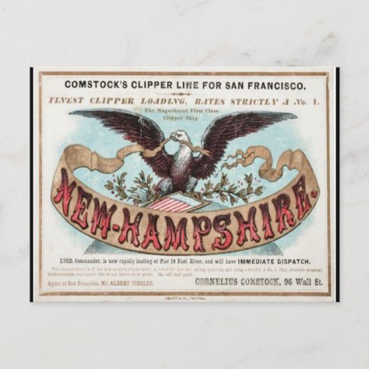 ニューハンプシャークリッパーセーリング ポストカード (正面)