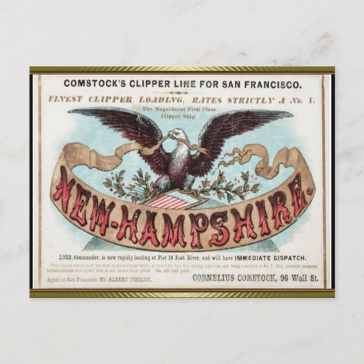 ニューハンプシャークリッパーセーリング ポストカード (正面)