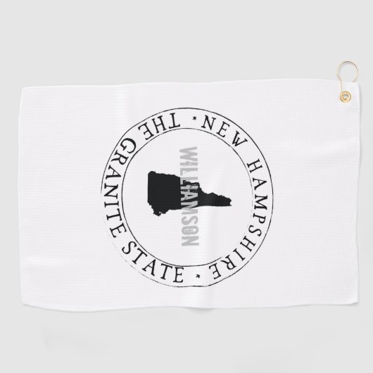 ニューハンプシャーゴルフタオル州パーソナライズされた ゴルフタオル (横)