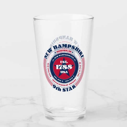 ニューハンプシャーサーキュラータイポグラフィデザイン タンブラーグラス (正面)