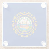 ニューハンプシャーステートフラッグデザインデコール ガラスコースター (裏面)