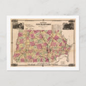 ニューハンプシャーパノラママップニューハンプシャー ポストカード (正面)