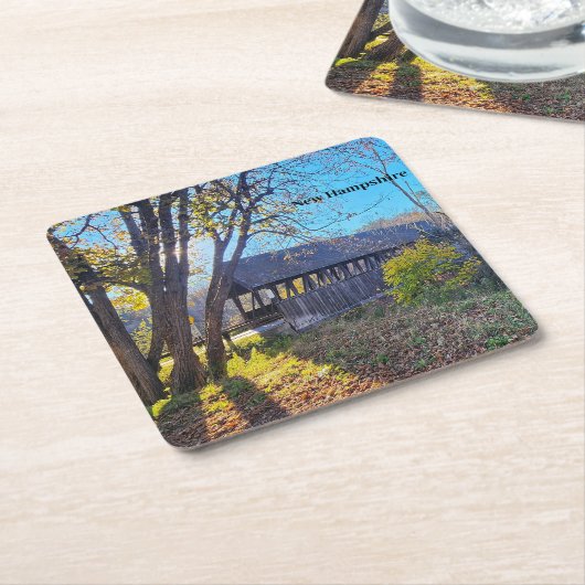 ニューハンプシャーパークブリッジ スクエアペーパーコースター (アングル)