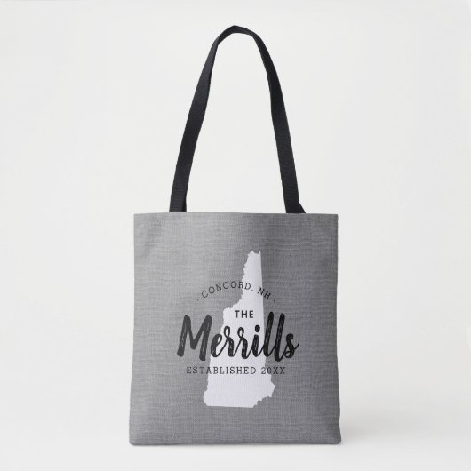 ニューハンプシャーファミリーモノグラム州トートバッグ トートバッグ (正面)