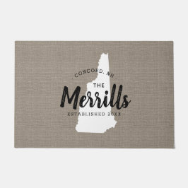 ニューハンプシャーファミリーモノグラム州ドルマット ドアマット