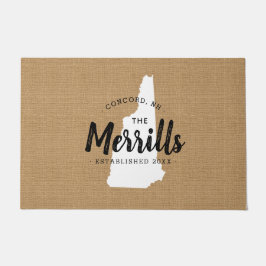 ニューハンプシャーファミリーモノグラム州ドルマット ドアマット