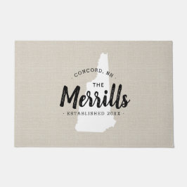 ニューハンプシャーファミリーモノグラム州ドルマット ドアマット