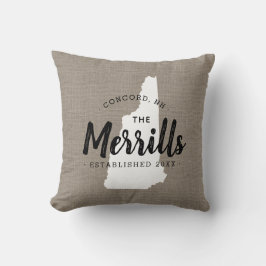 ニューハンプシャーファミリーモノグラム州装飾用クッション クッション