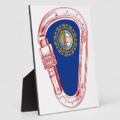 ニューハンプシャーフラッグ登山カラビナー フォトプラーク (側面)