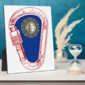 ニューハンプシャーフラッグ登山カラビナー フォトプラーク (側面)