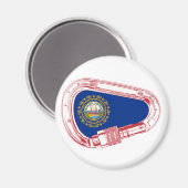 ニューハンプシャーフラッグ登山カラビナー マグネット (正面/裏面)