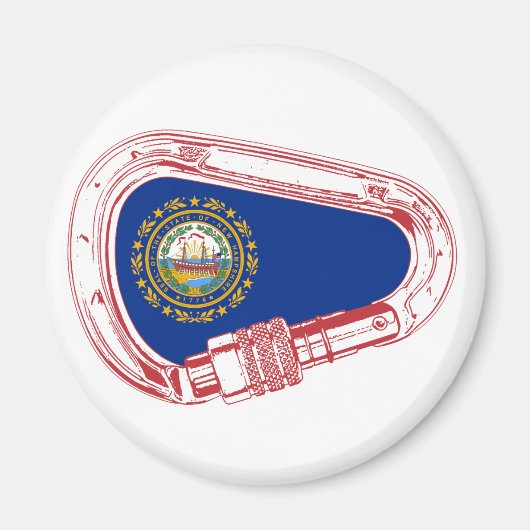 ニューハンプシャーフラッグ登山カラビナー マグネット (正面)