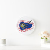 ニューハンプシャーフラッグ登山カラビナー ラウンド壁時計 (ホーム)