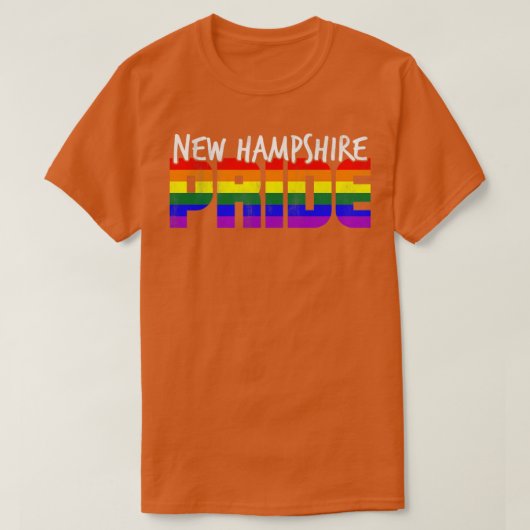 ニューハンプシャープライドLGBT国旗 Tシャツ (デザイン正面)