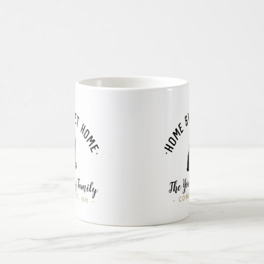 ニューハンプシャーホームスウィートホームファミリーモノグラムマグ コーヒーマグカップ (中央)