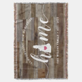 ニューハンプシャーホーム州パーソナライズされたウッドルック スローブランケット (正面縦)