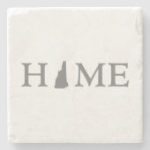 ニューハンプシャーホーム州型レターワードアート ストーンコースター (正面)