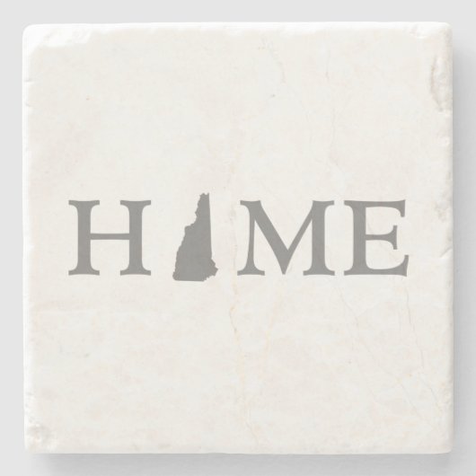 ニューハンプシャーホーム州型レターワードアート ストーンコースター (正面)