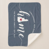 ニューハンプシャーホーム州 パーソナライズされた シェルパブランケット (正面)