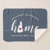 ニューハンプシャーホーム州 パーソナライズされた シェルパブランケット (正面(横))