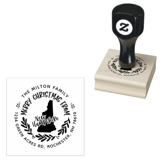 ニューハンプシャーメリークリスマス差出人住所 ラバースタンプ (押印)