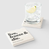 ニューハンプシャーライブフリーズアンドダイ州モットー ストーンコースター (横)