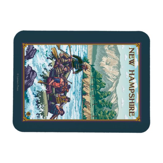 ニューハンプシャーリバーラフティングシーン マグネット (横)