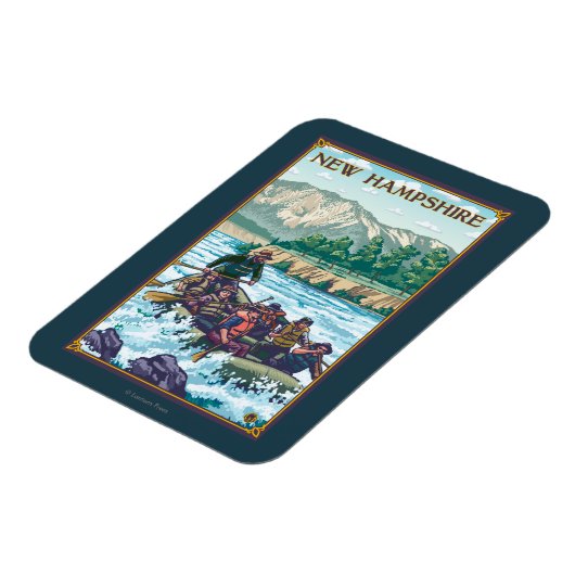 ニューハンプシャーリバーラフティングシーン マグネット (左側)