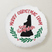 ニューハンプシャーレッドグリーンからのメリークリスマス ラウンドクッション (裏面)