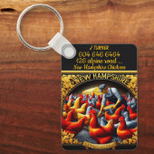 ニューハンプシャーレッドチキンin a Coop キーホルダー (正面)