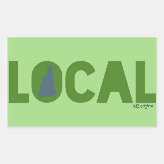 ニューハンプシャーローカルステッカー 長方形シール (正面)