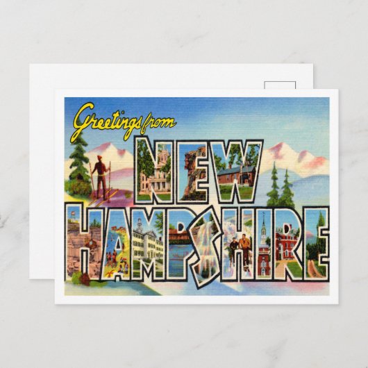 ニューハンプシャーヴィンテージ旅行からの挨拶 ポストカード (正面/裏面)