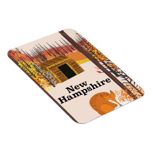 ニューハンプシャーヴィンテージUSA旅行ポスター マグネット (右側)
