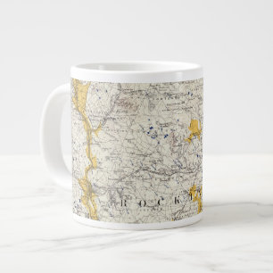 ニューハンプシャー地形·氷河図 ジャンボコーヒーマグカップ