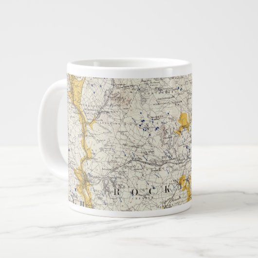 ニューハンプシャー地形·氷河図 ジャンボコーヒーマグカップ (正面左)