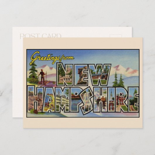 ニューハンプシャー大文字葉書からの挨拶 ポストカード (正面/裏面)