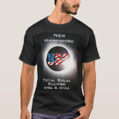 ニューハンプシャー太陽のアメリカ皆既日食2024年4月8日 Tシャツ (正面)